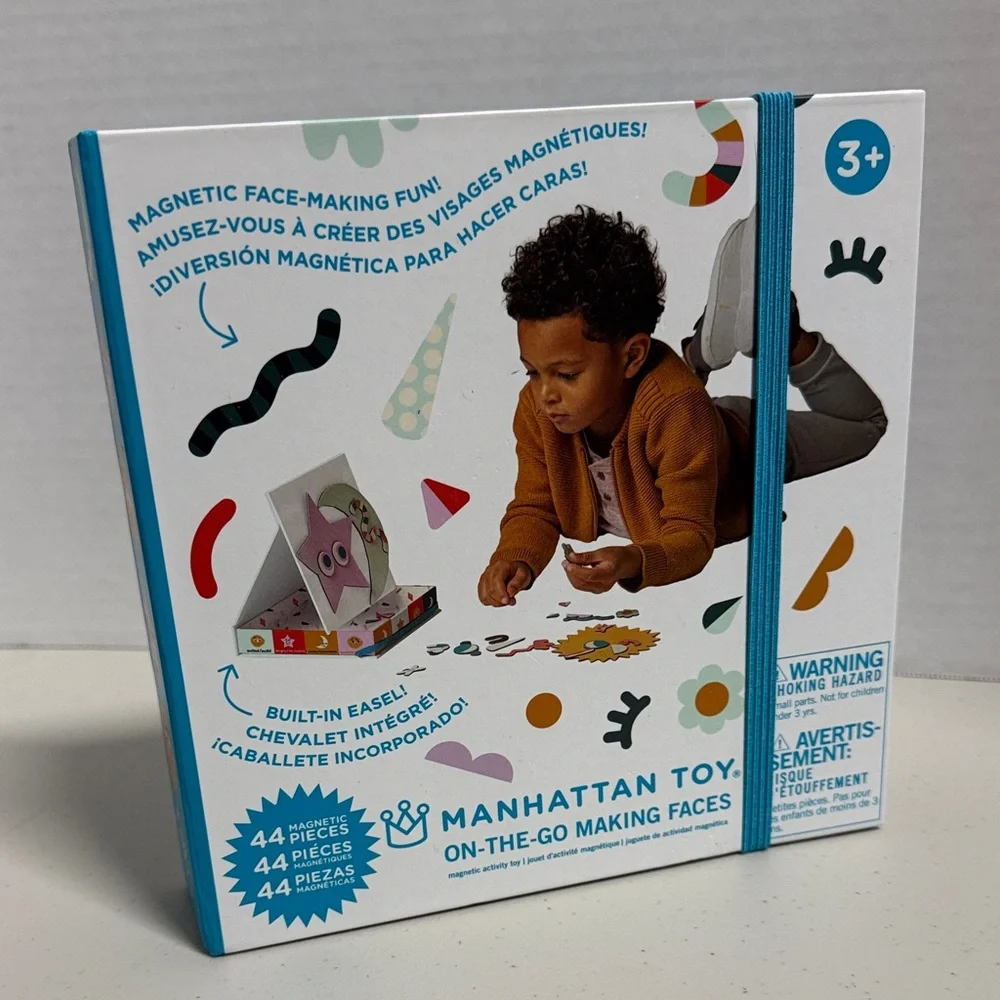 Manhattan Toys on-the-go Making Faces magnetic easel box 44 pieces 3+ years NWOT